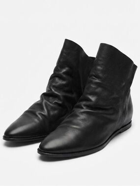 Stuart Weitzman Black Leather Slouchy Ankle Booties Size 7.5 M